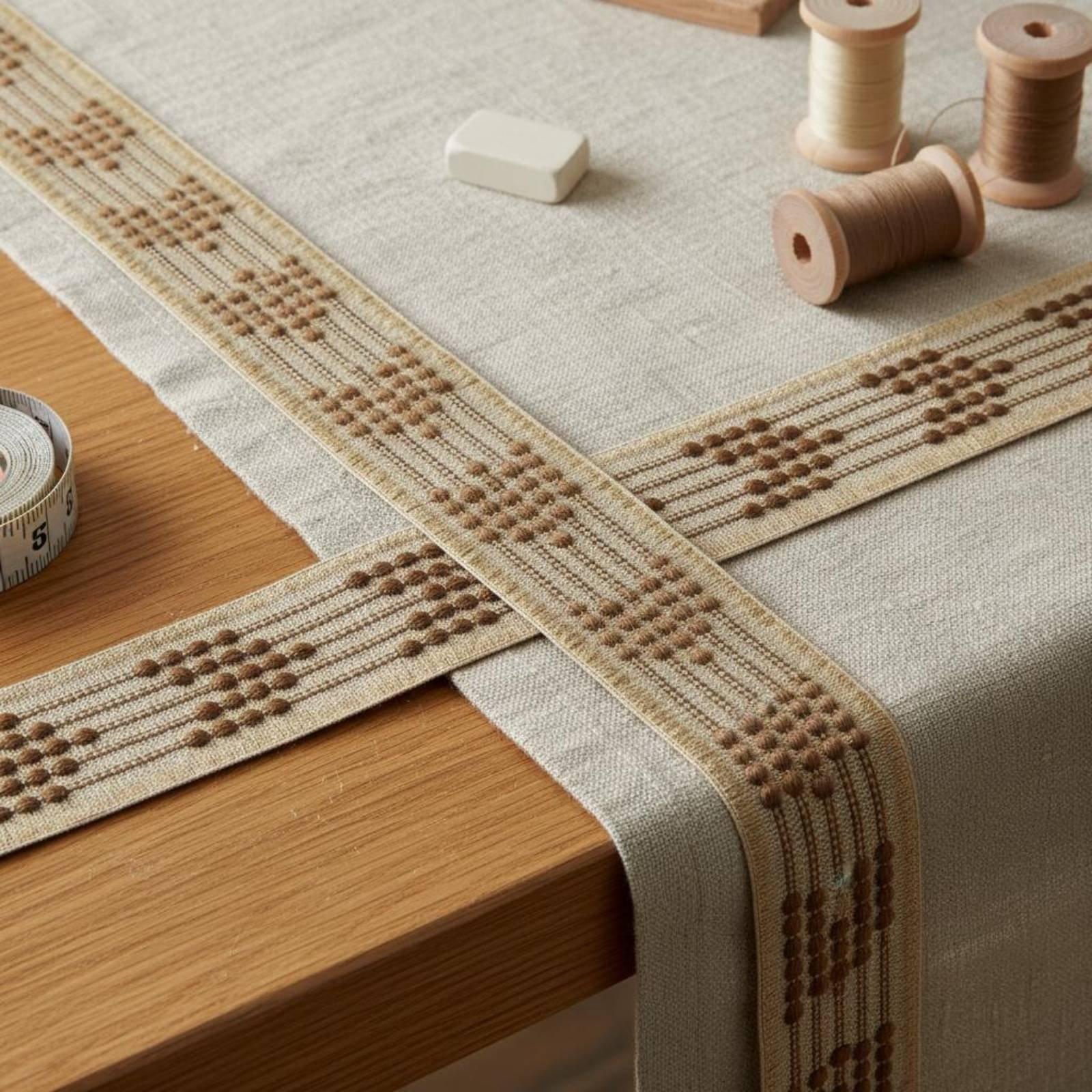 Home Textiles Luxury Curtains - フリンジ付き織りカーテン装飾テープ、ホームテキスタイル家具の縁取り、DIY縫製プロジェクト用、高級アクリルコットン