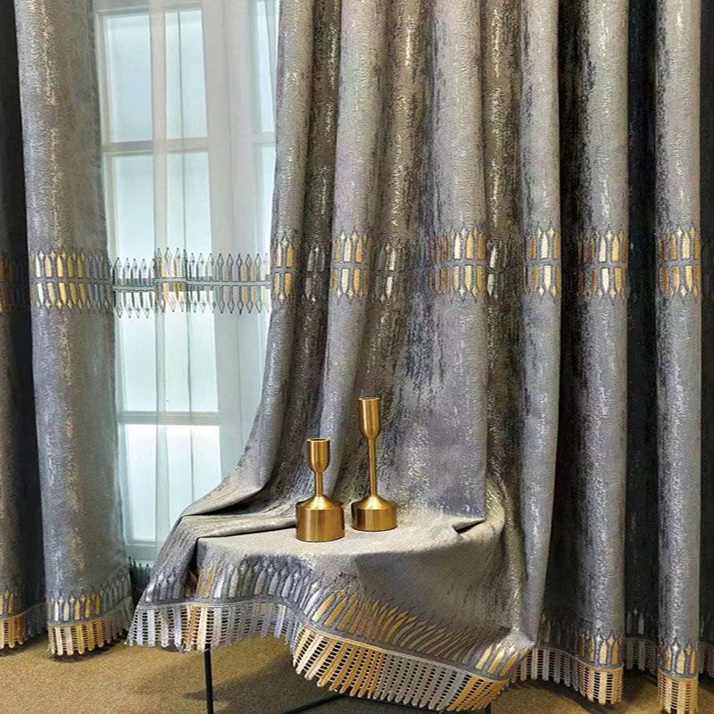 Home Textiles Luxury Curtains - 高級刺繍入り遮光カーテン、ハイエンドミニマリストモダンスタイル、別荘のリビングルーム、寝室、家の装飾テキスタイル