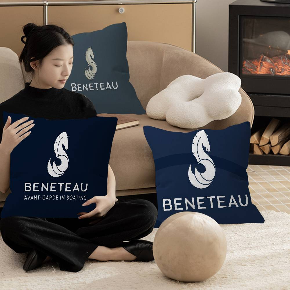 Home Textiles Logo - B-BENETEAU ロゴ入りパーソナライズ枕カバー子供の寝室ワイルドパーティー装飾枕カバー子供の誕生日シャワーギフト