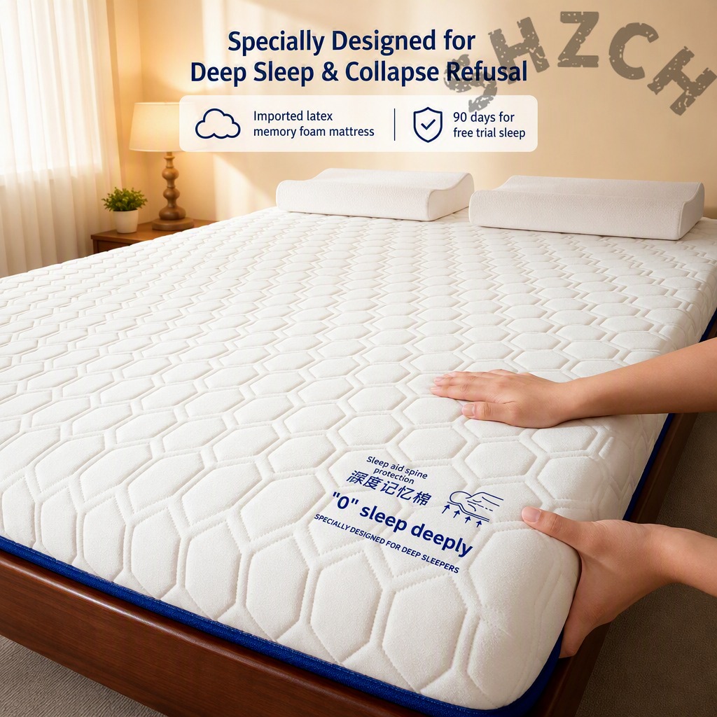 Memory Foam Topper - シングルベッド用ラテックスマットレストッパー – 柔らかくサポート力のある寮用クッション