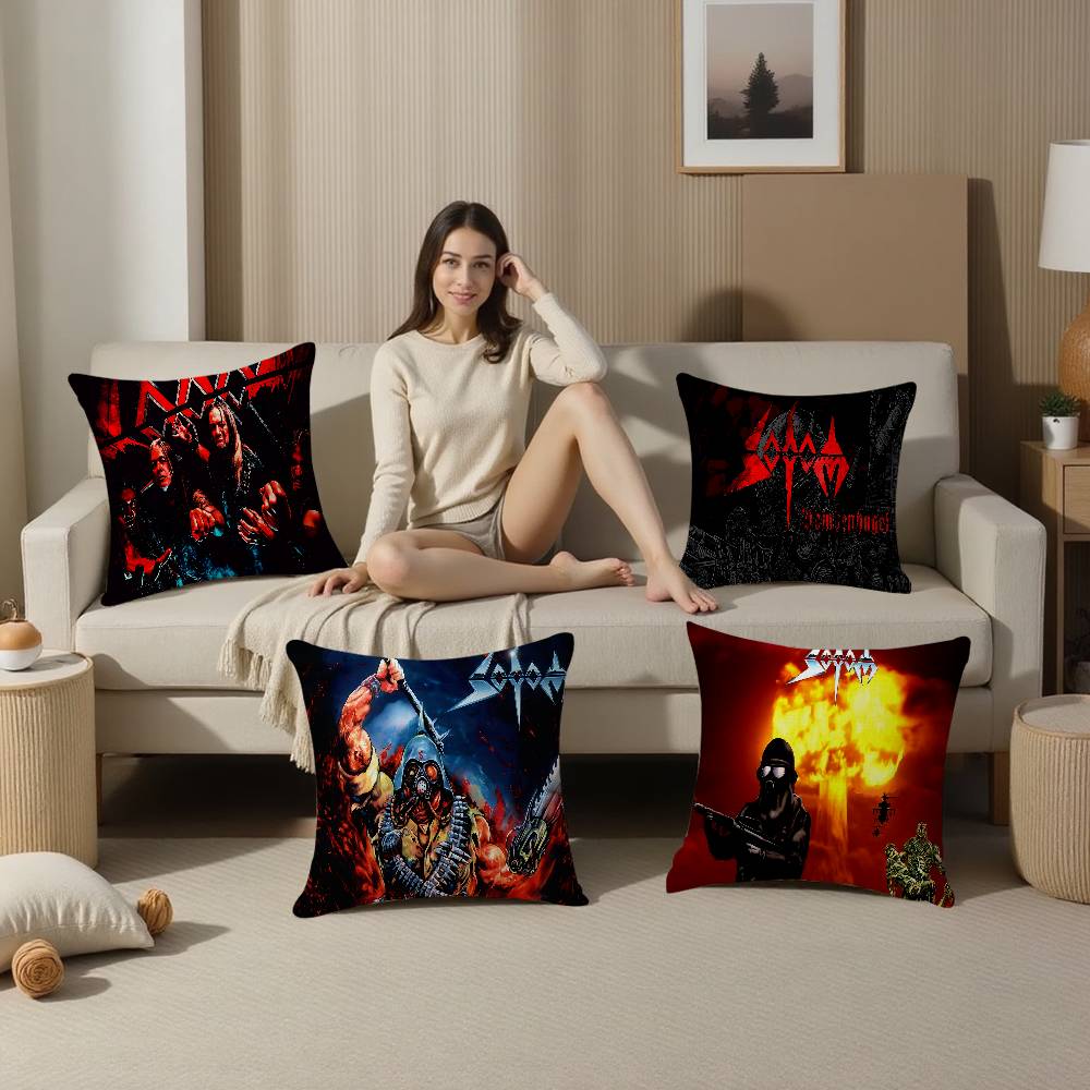 Home Textiles Germany - Sodoms Germany スラッシュメタルバンド枕カバー 寝室やリビングルームのソファ用装飾クッションカバー