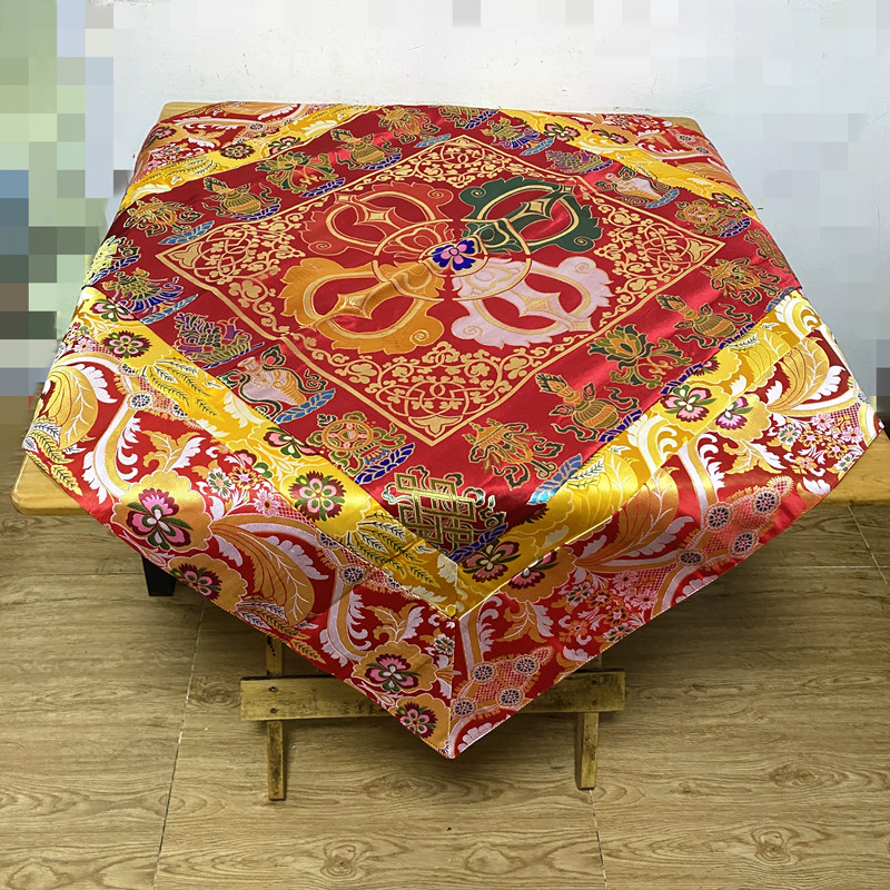Home Textiles Wholesale - 仏教用品卸売 チベット 家庭仏教 寺院 八吉祥金剛刺繍十字金剛祭壇テーブルクロス装飾