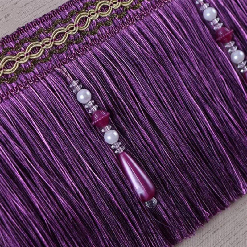 Home Textiles Luxury Curtains - 豪華なビーズのフリンジトリム,絶妙な,編み込み,結婚式の室内装飾品,生地,リボン縫製
