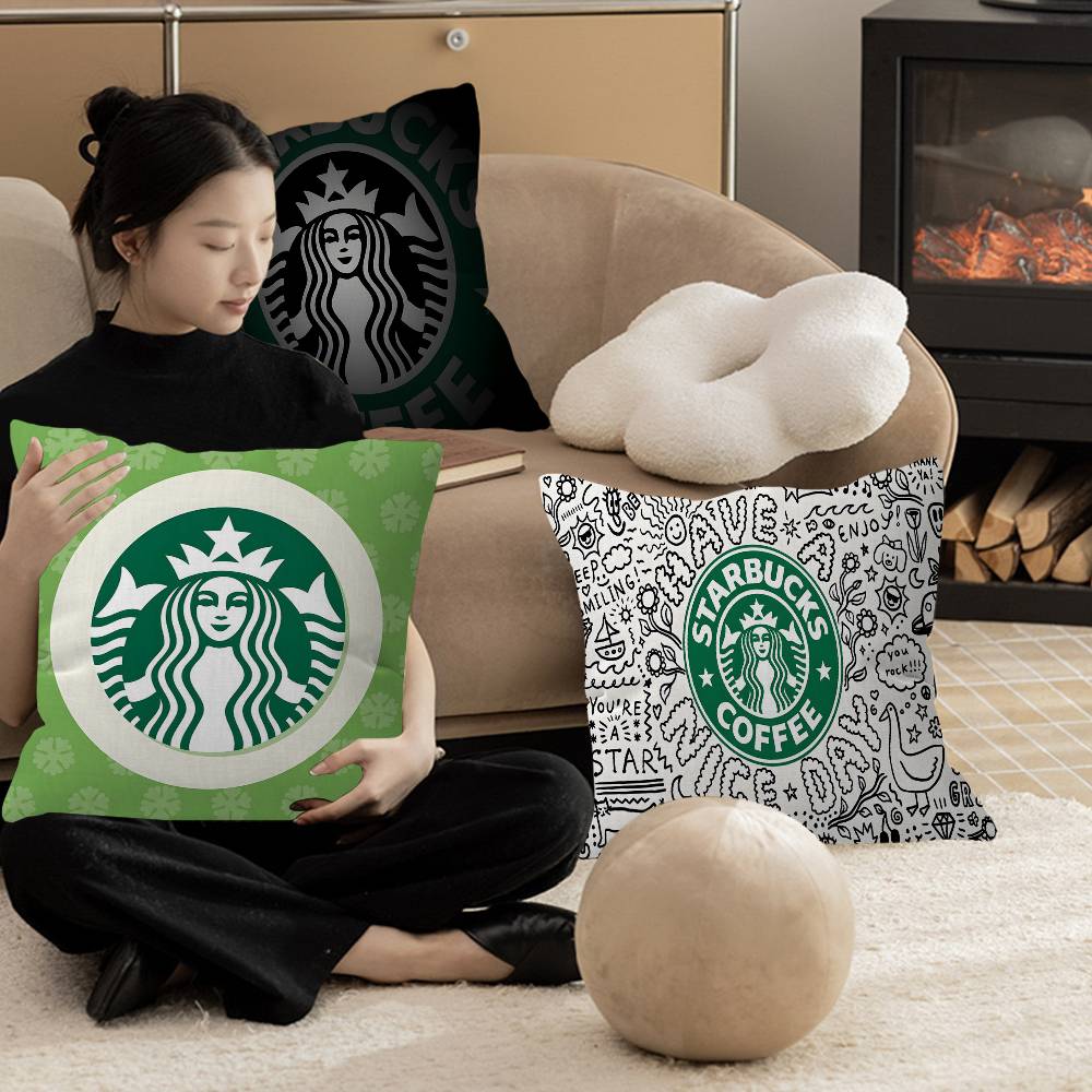 スターバックスのロゴ入りクッションカバー、枕カバー、装飾用枕 - Home Textiles Logo のレビューと価格