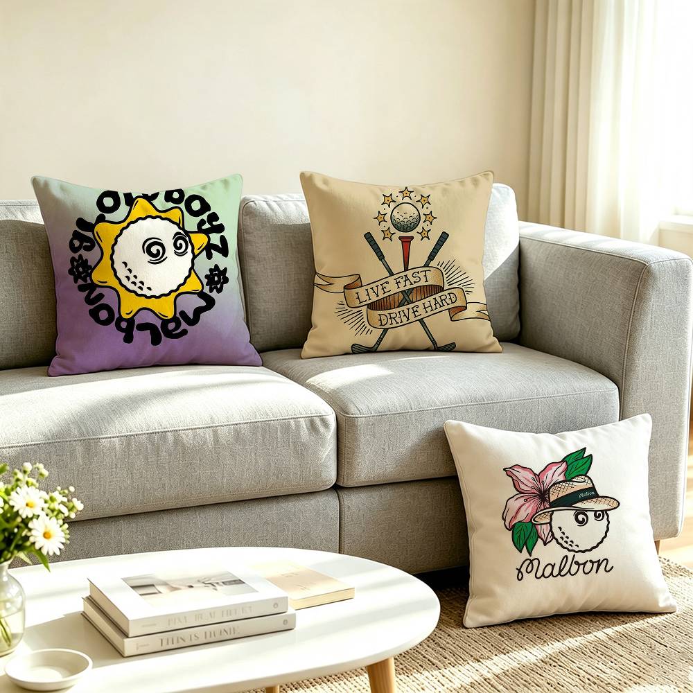 M-マルボンゴルフロゴ スクエア両面プリント枕カバー 寝室ベ - Home Textiles Logo のレビューと価格