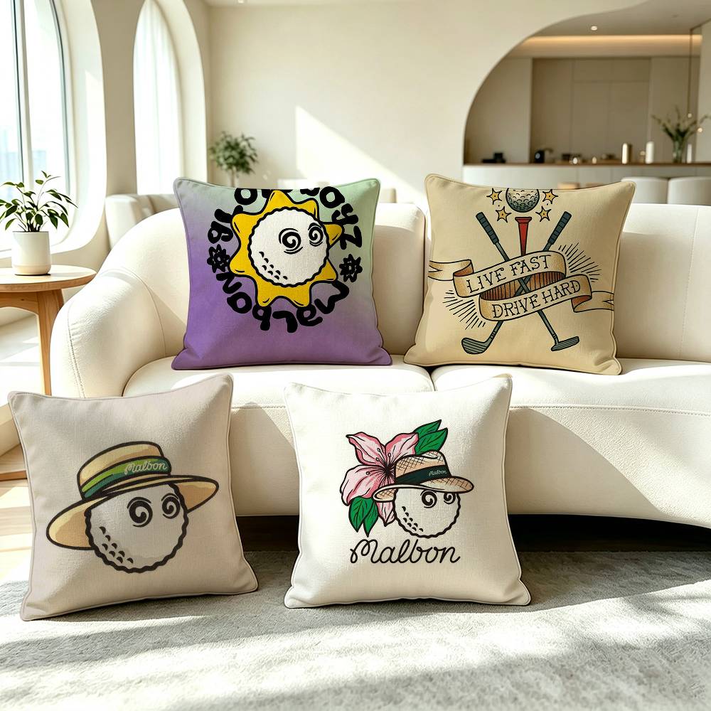 M-マルボンゴルフロゴ スクエア両面プリント枕カバー 寝室ベ - Home Textiles Logo のレビューと価格