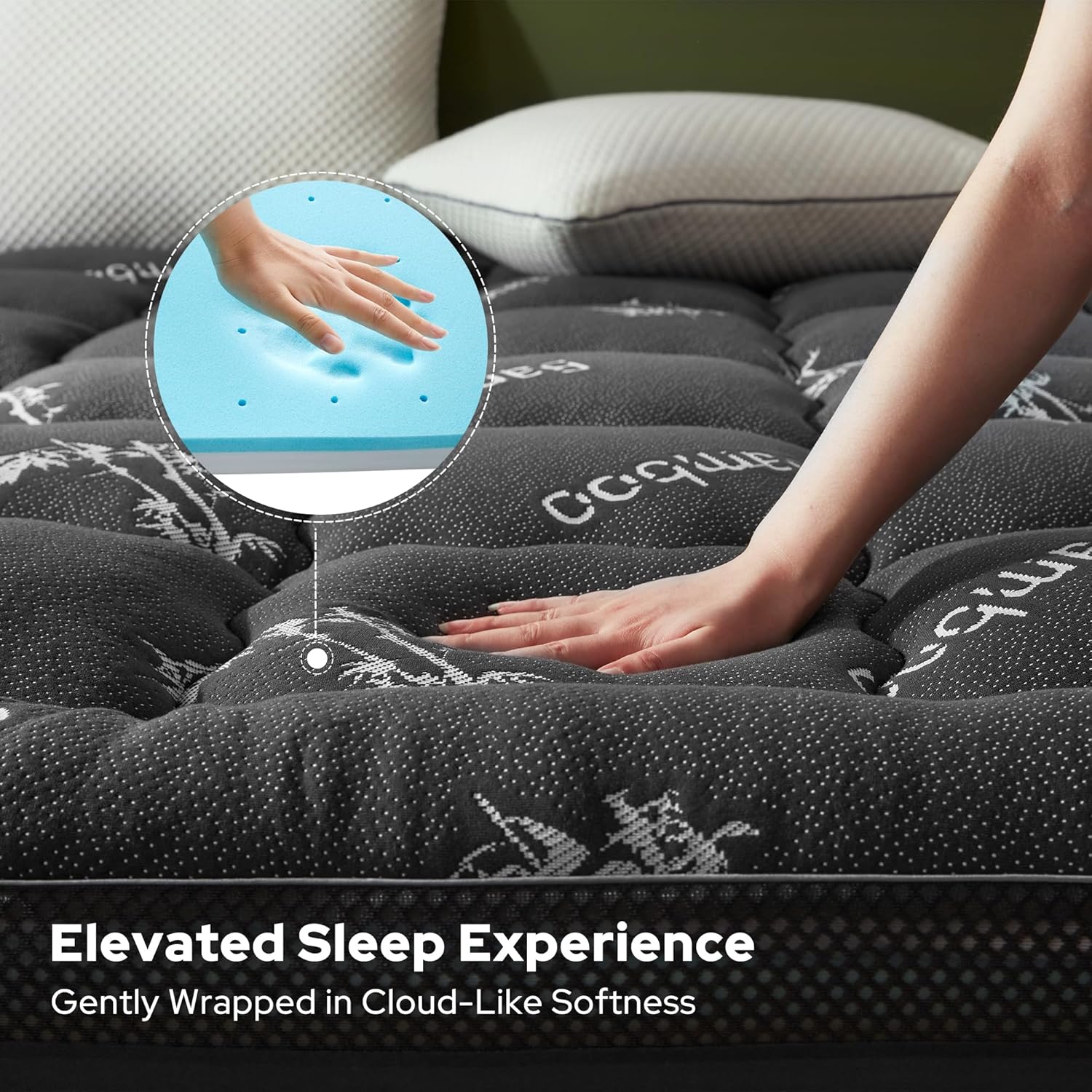4インチ デュアルレイヤー メモリーフォーム マットレストッ - Memory Foam Topper のレビューと価格