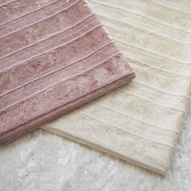 ベルベットレースストライプ生地刺繍カーテンドレス DIY 素 - Home Textiles Luxury Curtains のレビューと価格
