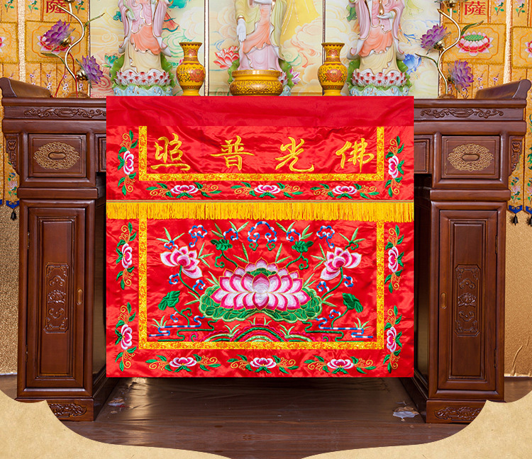 仏教刺embroideryの祭壇,100cm,家の装飾,寺院 - Home Textiles Wholesale のレビューと価格