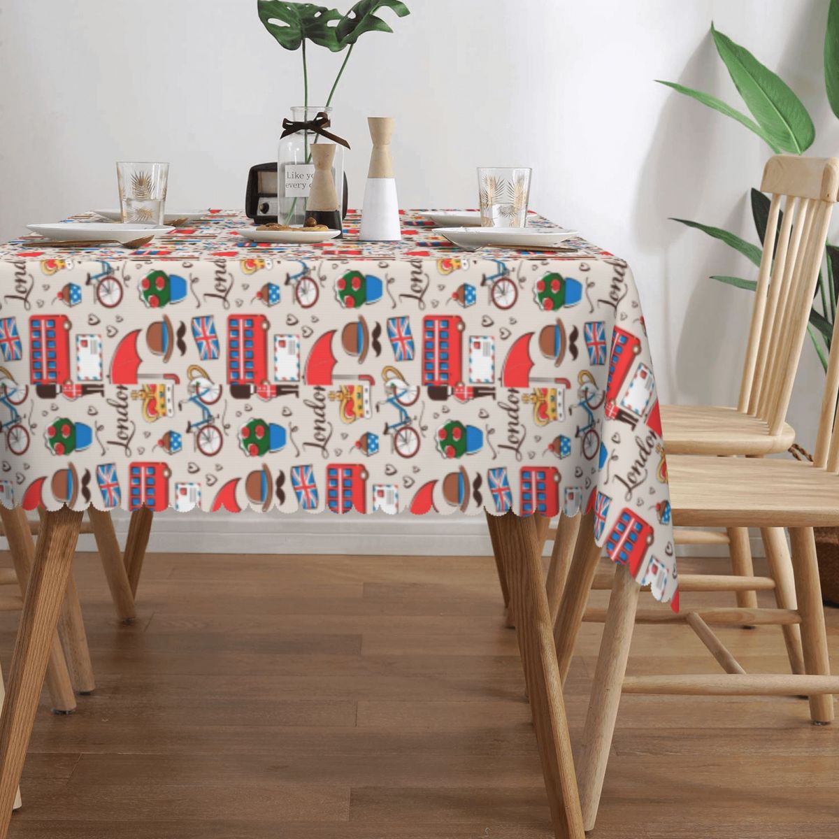 防水テーブルクロス,花柄,長方形,英国旗,チュニック,赤,バ - Home Textiles London のレビューと価格