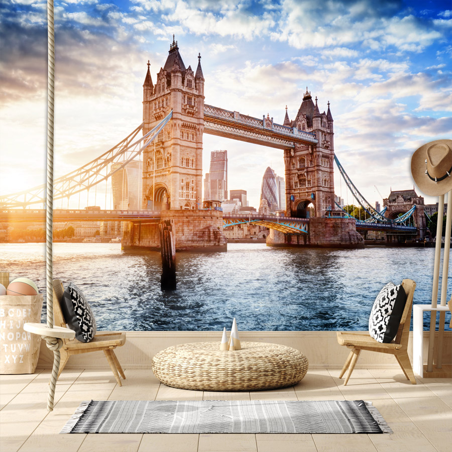 カスタム自己粘着壁紙リビングルームの装飾用タワーブリッジロン - Home Textiles London のレビューと価格