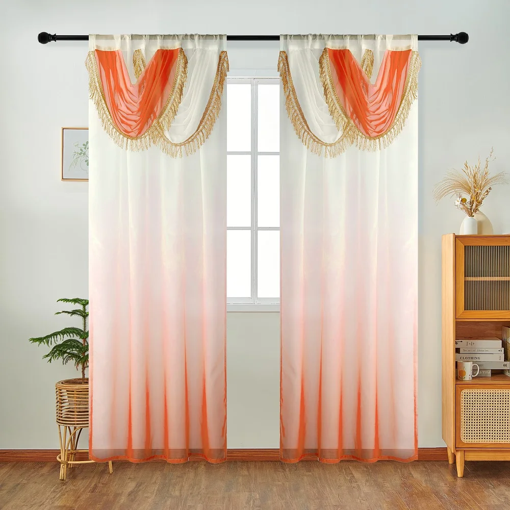 Napearl-ヨーロッパスタイルの青いカーテンヘッド,窓の - Home Textiles Luxury Curtains のレビューと価格