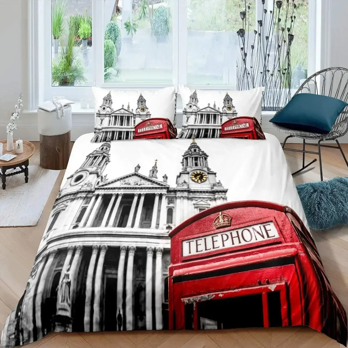 ロンドン電話ボックスビッグベン快適な布団キルトカバー枕カバー - Home Textiles London のレビューと価格