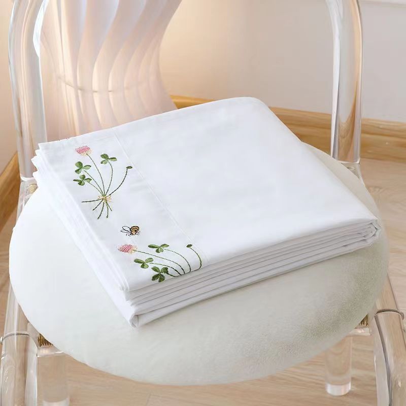 純白の寝具シート,花が刺繍されたベッドシーツ,綿100% の - Luxury Home Textiles Usa のレビューと価格