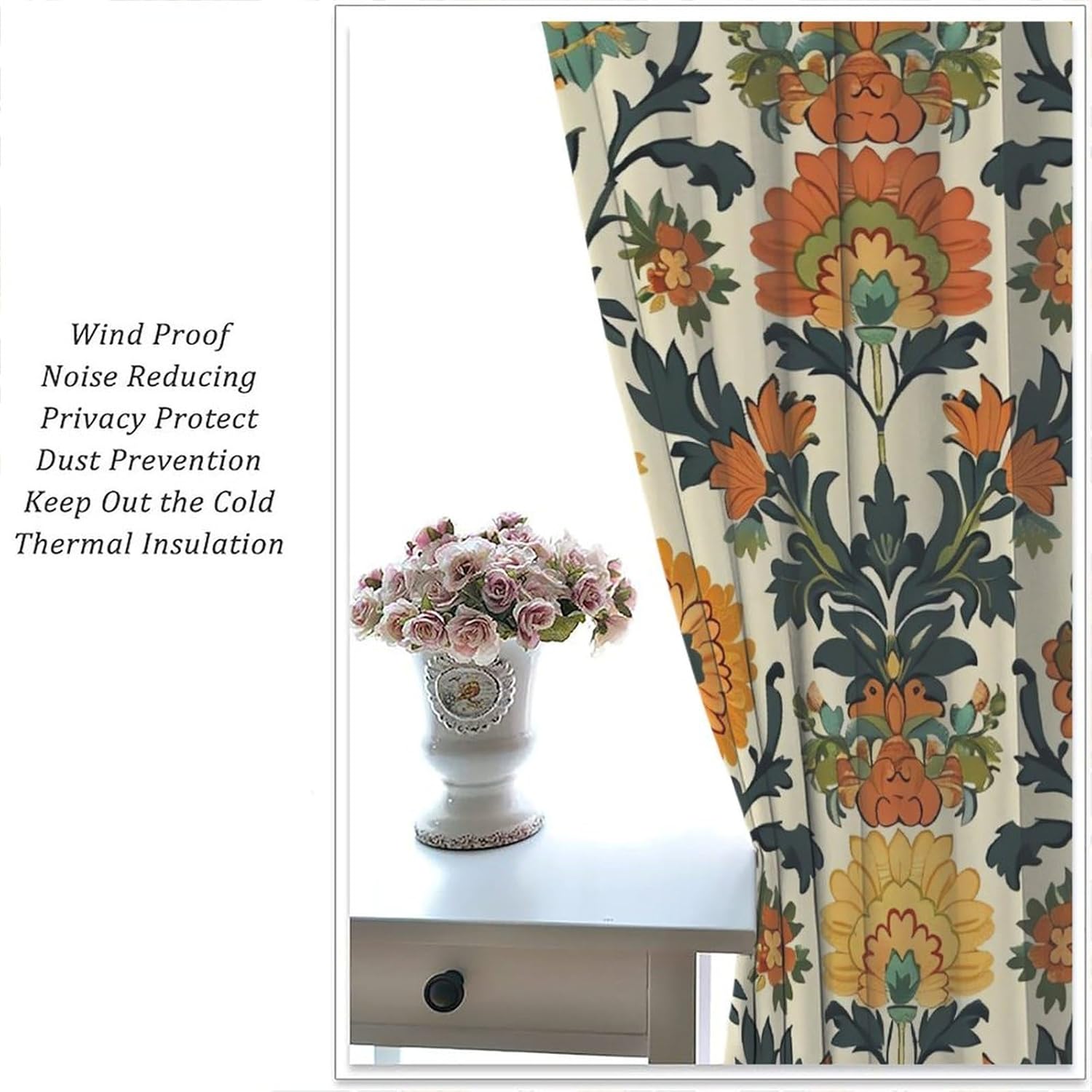 高級花柄プリントカーテンポリエステル装飾ドレープリビングルー - Home Textiles Luxury Curtains のレビューと価格