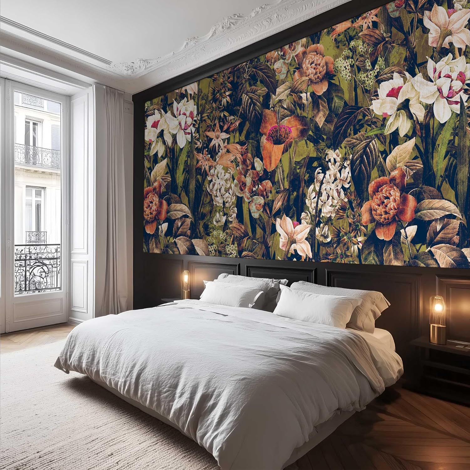 高級花柄タペストリーベッド背景壁掛け生地タペストリープリント - Home Textiles Luxury Curtains のレビューと価格