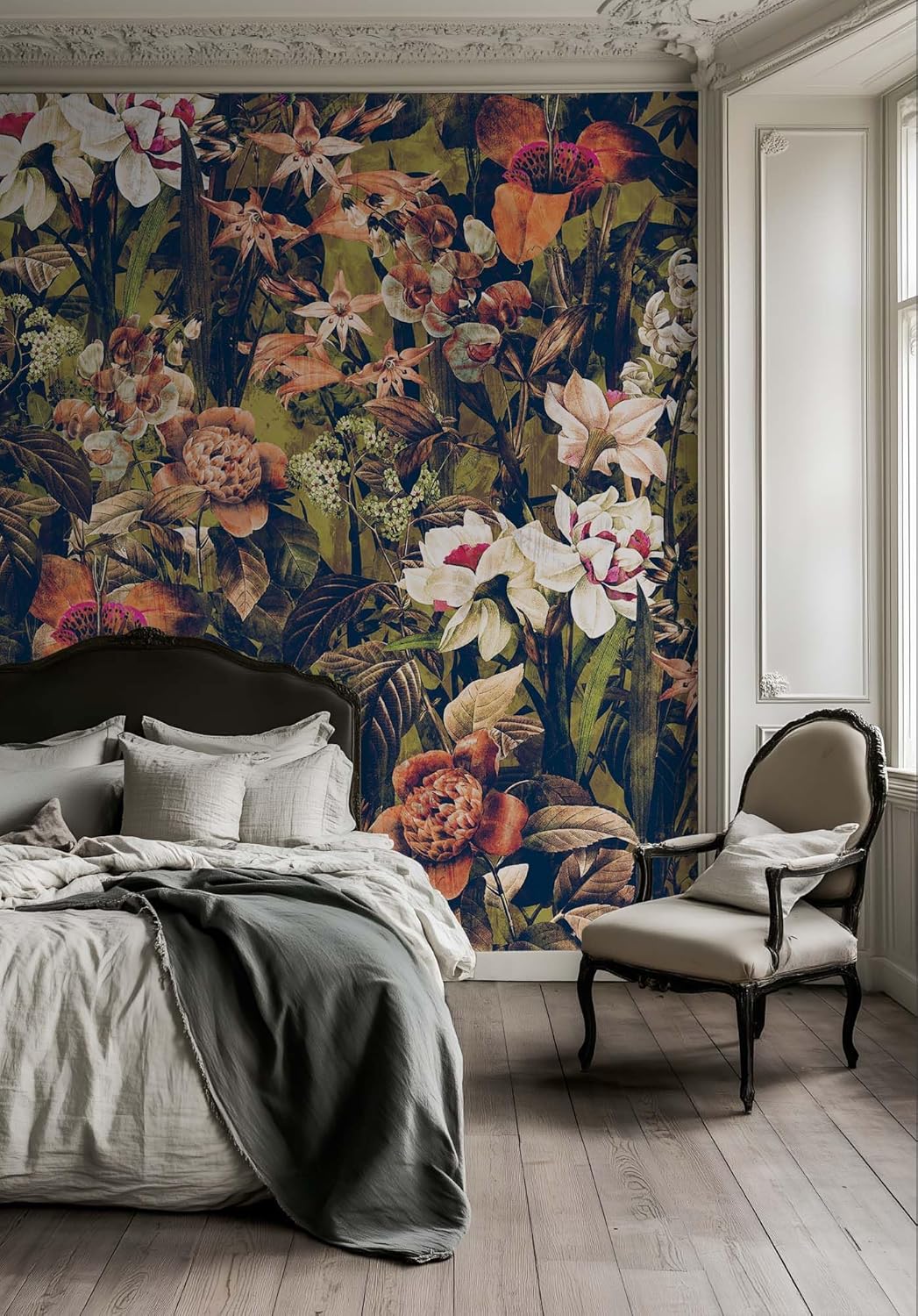 高級花柄タペストリーベッド背景壁掛け生地タペストリープリント - Home Textiles Luxury Curtains のレビューと価格