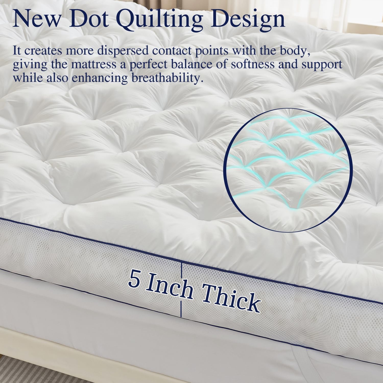 5インチのメモリーフォームマットレスパッド、クイーンサイズ。 - Memory Foam Topper のレビューと価格