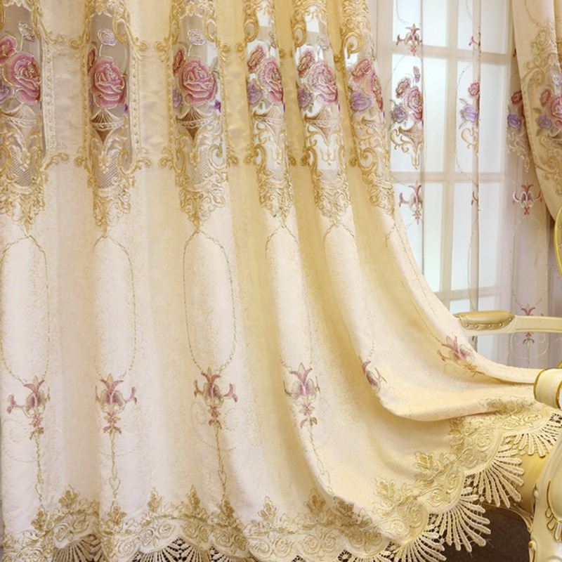 カーテン生地 ベージュカラー 高品質 ホームデコレーション  - Home Textiles Luxury Curtains のレビューと価格