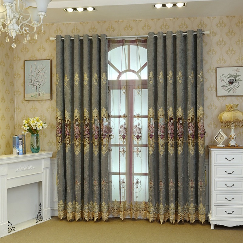 カーテン生地 ベージュカラー 高品質 ホームデコレーション  - Home Textiles Luxury Curtains のレビューと価格