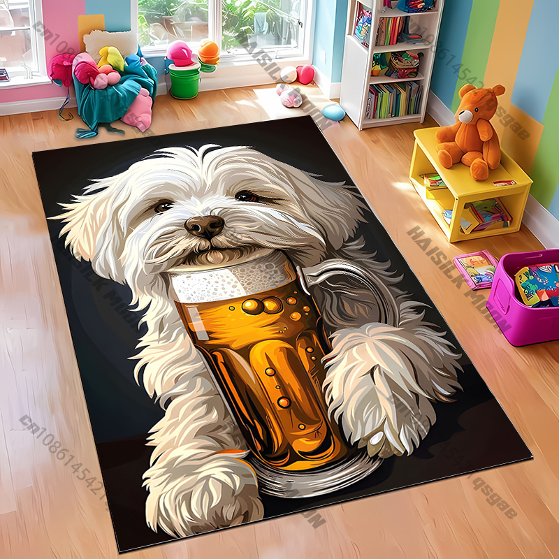 犬をテーマにした装飾カーペットデザイン、リビングルーム、寝室 - Luxury Home Textiles Usa のレビューと価格