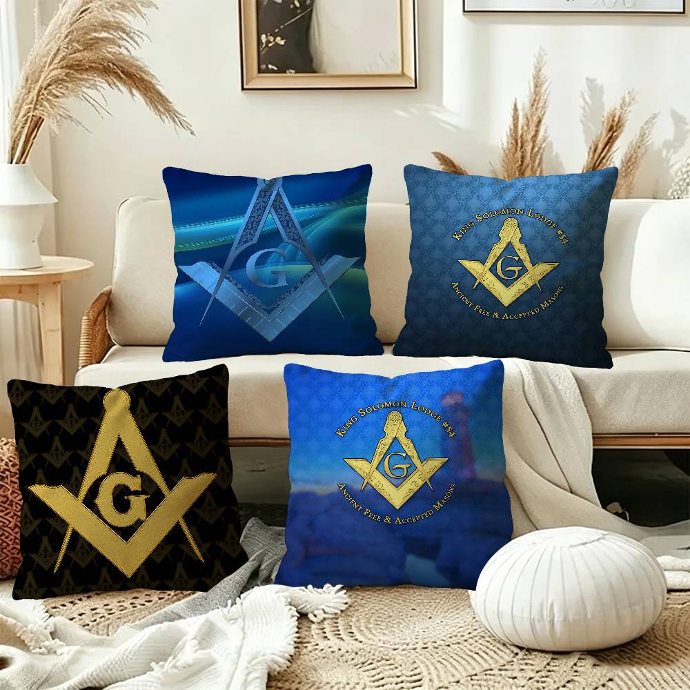 フリーメーソンロッジ フリーメーソンロゴ クッションカバー  - Home Textiles Logo のレビューと価格